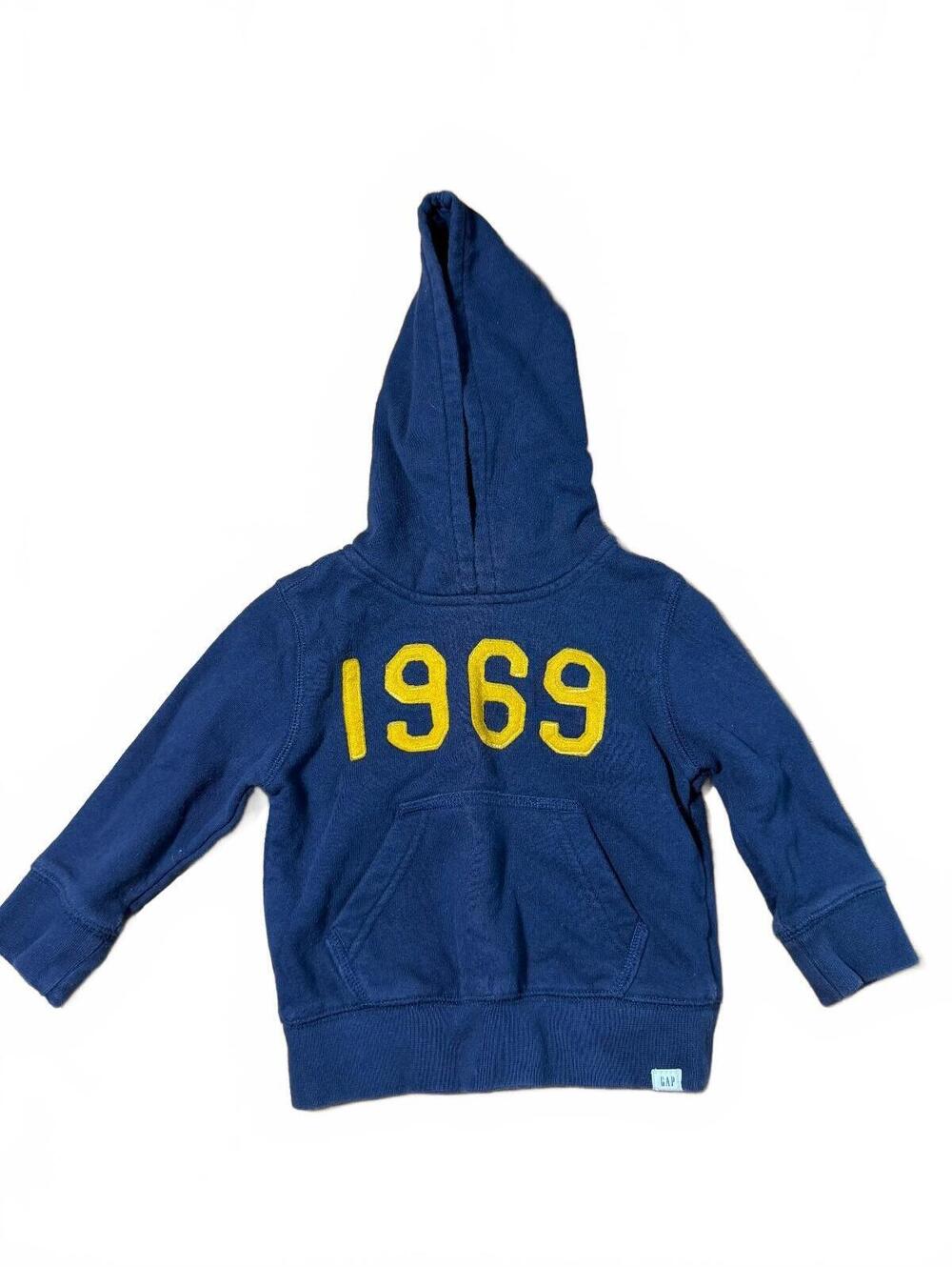 Baby Gap Navy and Yellow Classic Hoodie Pullover Size 18-24
